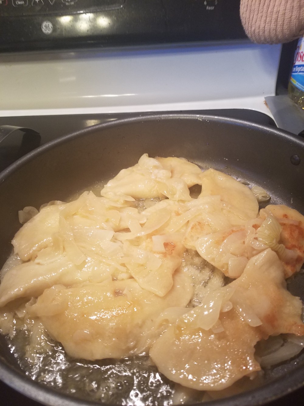 PIEROGIES IN PAN