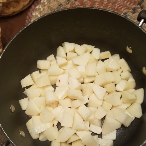 chicken meat pies potatoes cut