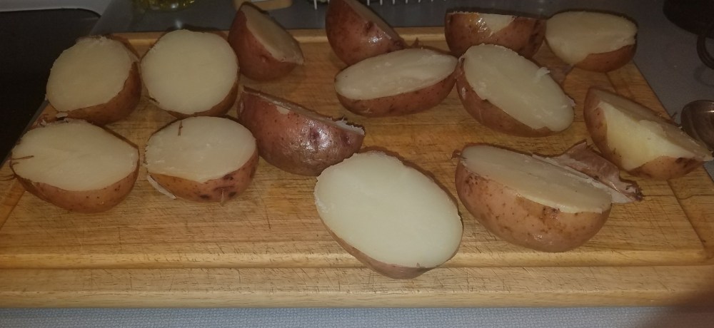 potato cooked & halved